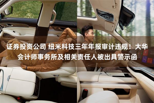 证券投资公司 纽米科技三年年报审计违规！大华会计师事务所及相关责任人被出具警示函