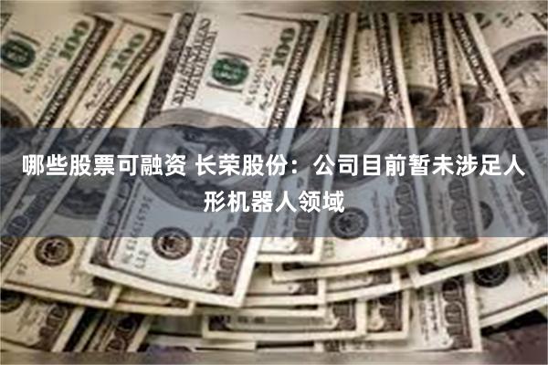 哪些股票可融资 长荣股份：公司目前暂未涉足人形机器人领域