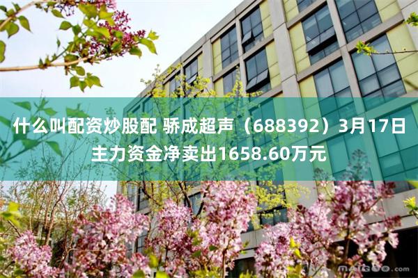 什么叫配资炒股配 骄成超声（688392）3月17日主力资金净卖出1658.60万元